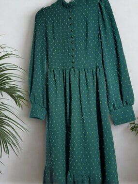 Green Swiss Dot Dress